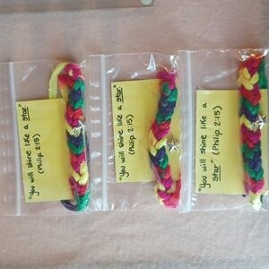 3 Shine Like a Star Finger-woven Rainbow Bracelets